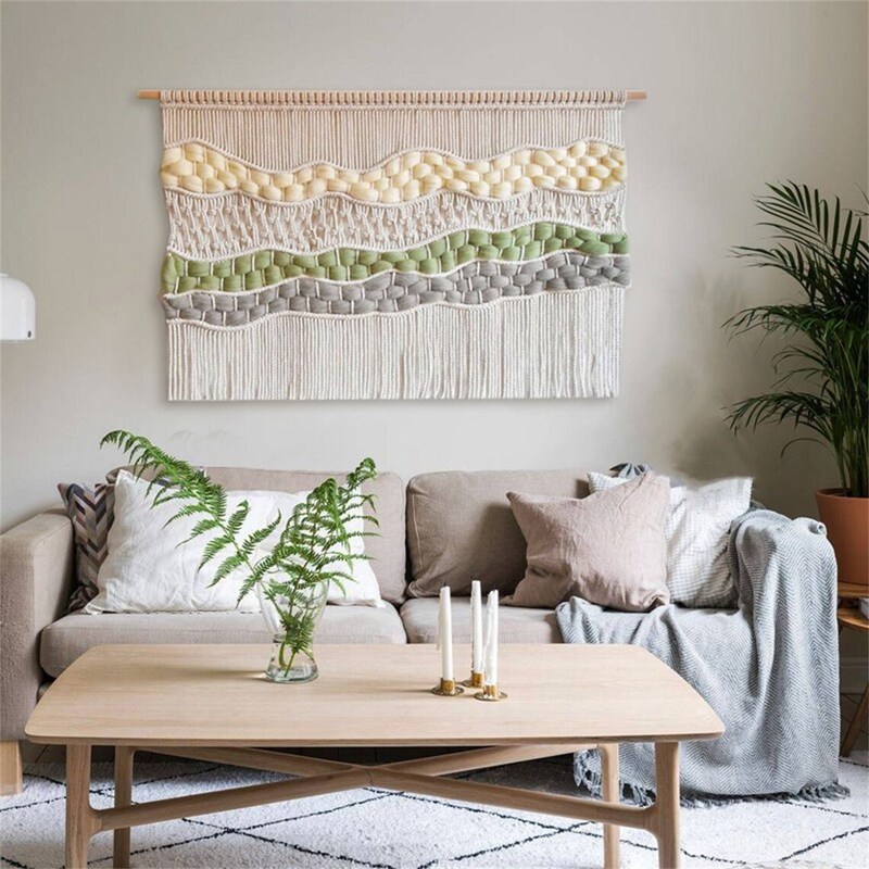 Nordic ins Handmade Woven Colorful Tapestry Homestay Hotel Background Wall Decorative Bohemian Style Tapestry