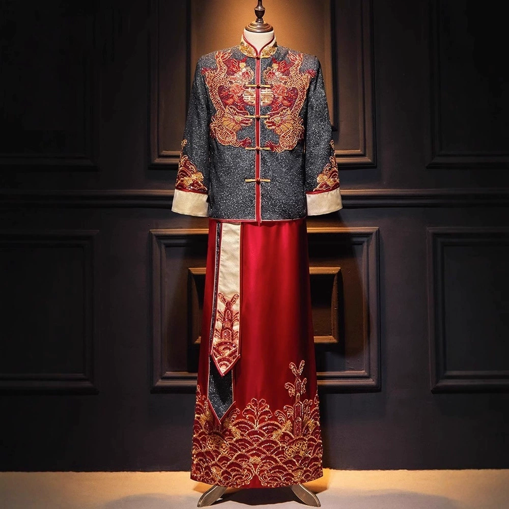 Костюм Сюхэ для мужчин, новинка 2025 года, свадебный наряд жениха, костюм жениха в китайском стиле, мужская одежда, костюм Сюхэ
