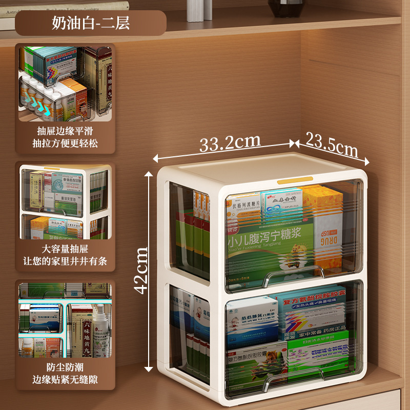药箱收纳盒家庭装大号家用学生宿舍急救抽屉式多层分类药品分装盒|undefined