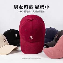 春夏季新款大头围显脸小字母棒球帽男女鸭舌帽防晒软顶棒球帽批发