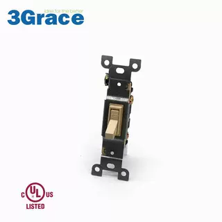 美标双控拨动开关15A 125V 美式开关自带接地螺丝