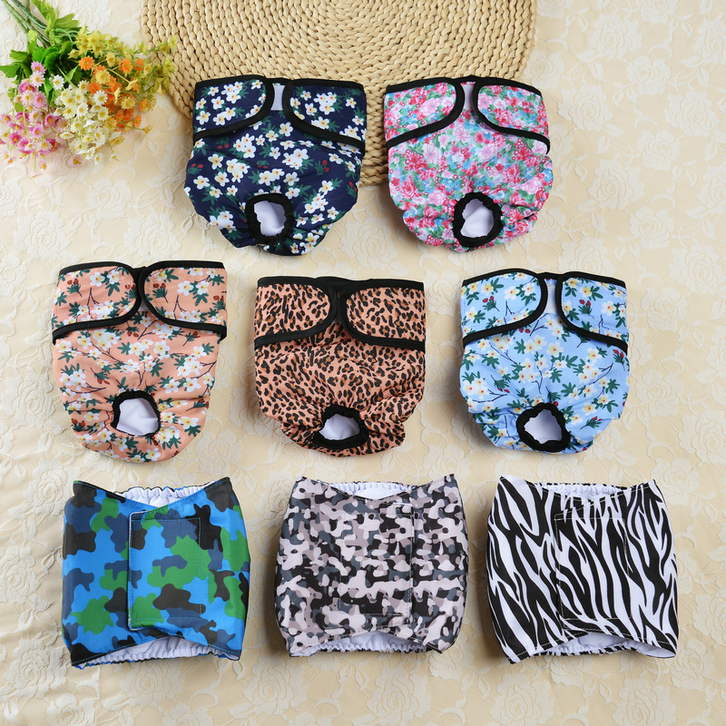 2021 New Male and Female Dog Colorful Menstrual Pants Teddy Menstrual Safety Pants Dog Hygiene Urinary Pants Pet Diaper