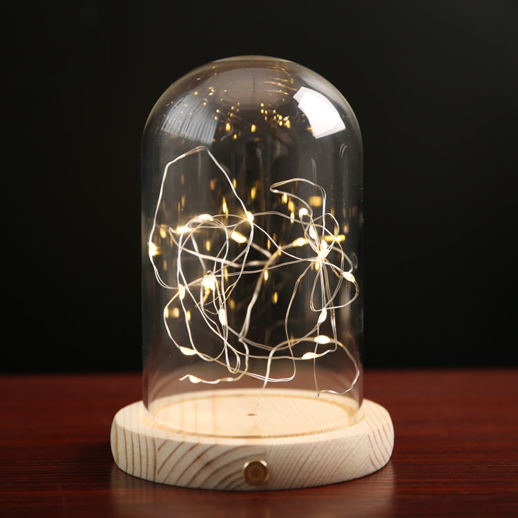 Fabricante Yongshenghua Lámpara LED Cubierta de vidrio Huoshu Yinhua Molde a mano Cubierta de vidrio Cable de cobre Pantalla de lámpara de cadena Interruptor táctil