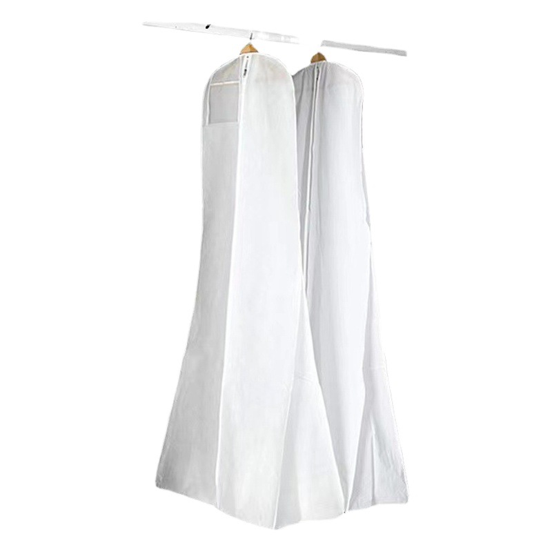Cubierta de polvo de vestido de boda gruesa de doble capa cubierta de polvo de vestido extendida ropa grande bolsa de polvo bolsa de almacenamiento colgante transparente