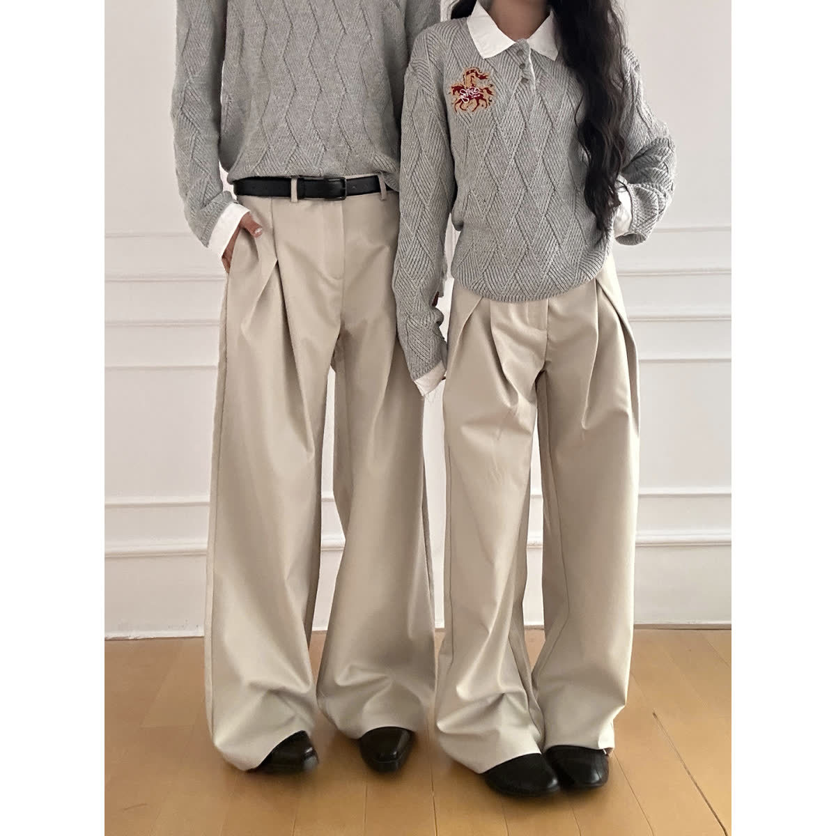 American Retro Street Style Cleanfit Cargo Multi-Pocket Casual Pants Men's Loose Straight-Leg Flared Dress Pants Trendy