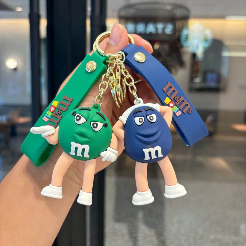 Cross-Border Creative M-Bean Keychain Pendant Cartoon Epoxy Stereo Doll Car Bag Key Chain Gift Wholesale
