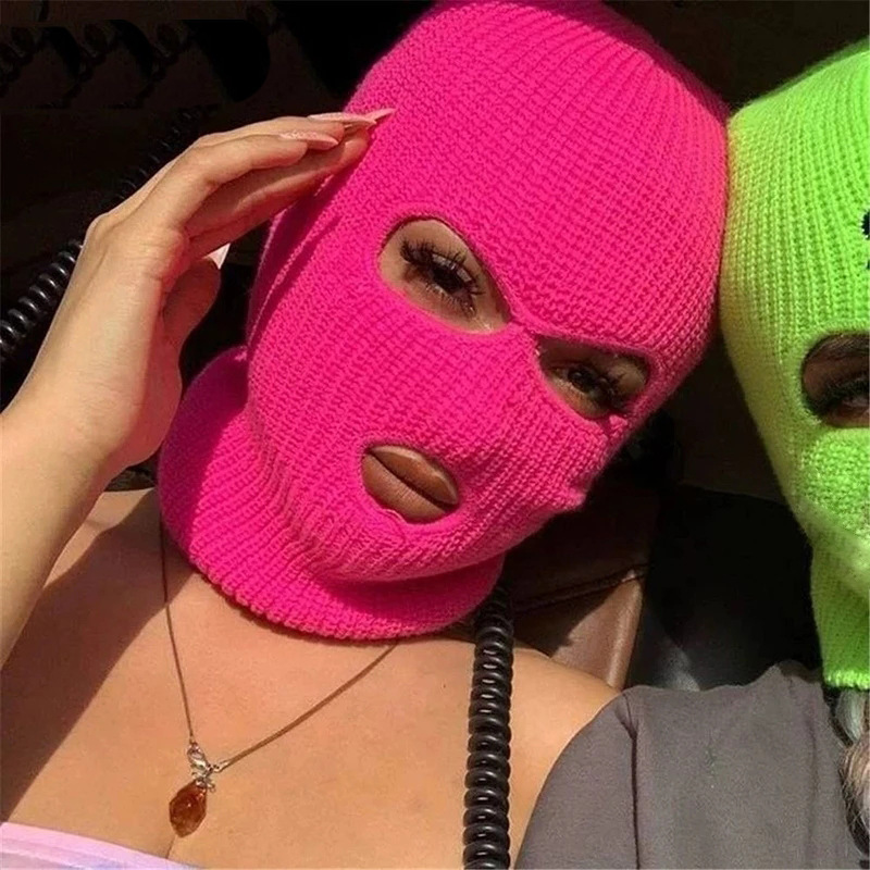 Balaclava Hat Headgear for Men and Women Autumn and Winter Warm Knitted Cap Outdoor Cold-proof Riding Cap Three-hole Cap Balaclava Hat Headgear for Men and Women Autumn and Winter Warm Knitted Cap Outdoor Cold-proof Riding Cap Three-hole Cap