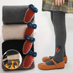 女童寶寶打底褲秋冬加絨加厚兒童豎條連褲襪緊身褲兒童連體褲襪