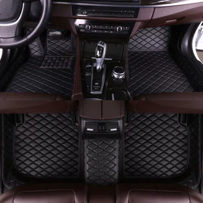 Modelə uyğun ayaqaltı Crown Asia long Rong Fang - five-seat-car-foot-mat-black-black-bow