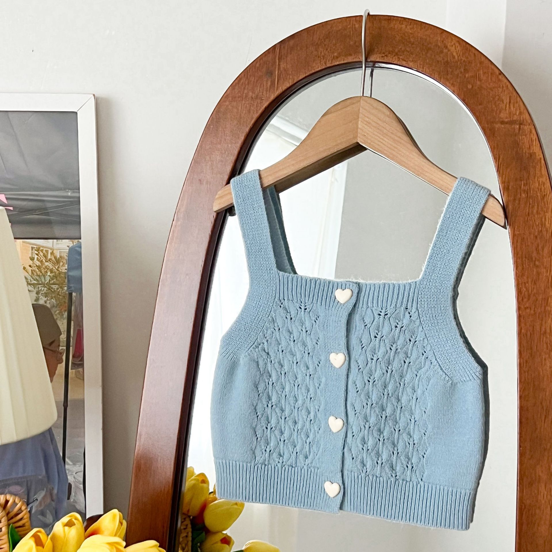 JINYONG otoño / invierno 2025 nuevo tesoro de mujer chaleco de punto de estilo coreano chaleco de punto de color sólido cardigan