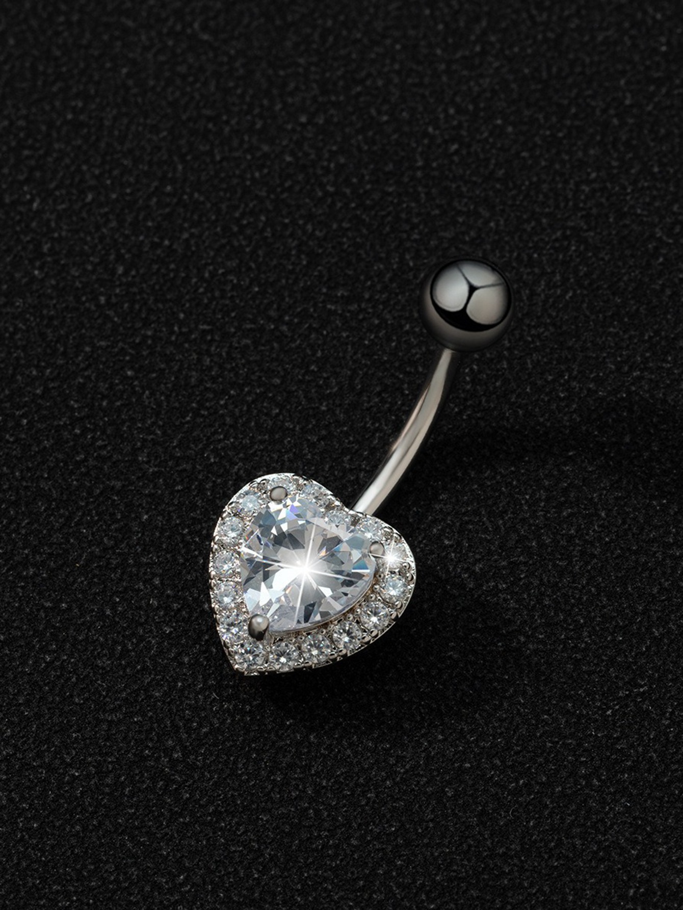 Piercing nombril cœur en zircon bijou de corps élégant chic_voghion.com