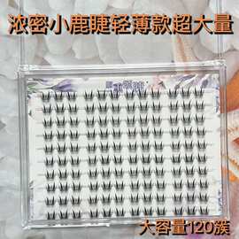 超大量轻薄款浓密小鹿睫假睫毛自然漫画眼仿真单簇眼睫毛随取随用