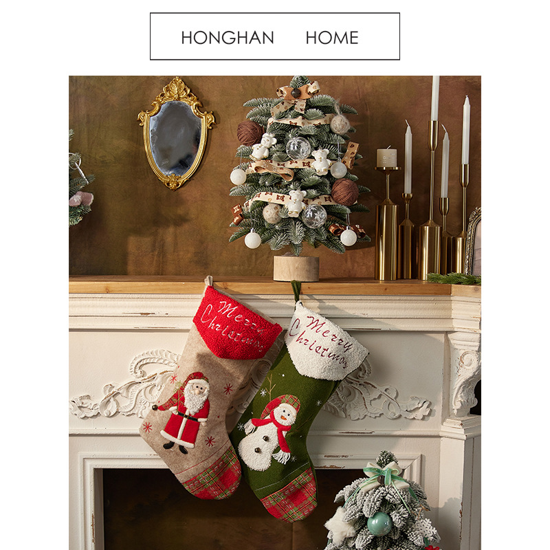 Calcetines de Navidad decoraciones de Navidad colgantes viejos muñecos de nieve bolsas de dulces calcetines grandes bolsas de regalo para niños bolsas de regalo