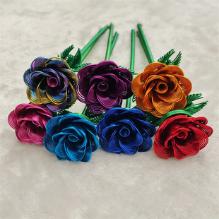 [Small Rose model] metal aluminum wire crafts couple Rose gift creative handmade craft