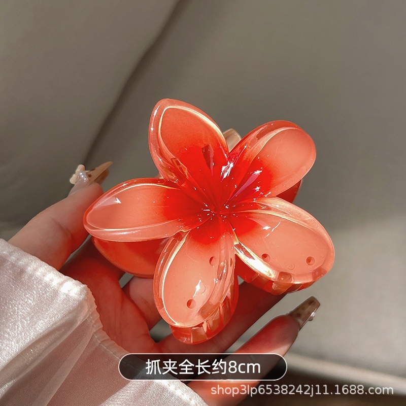 8cm/4cm ヨーロッパとアメリカの国境を越えた売れ筋フラワーサイドヘアピン、女性らしく高級感のあるプルメリアグリッパー、後頭部用|undefined