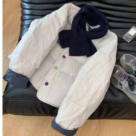 【爆款】2025韩系温柔风气质女新款小个子显瘦圆领外套女棉服