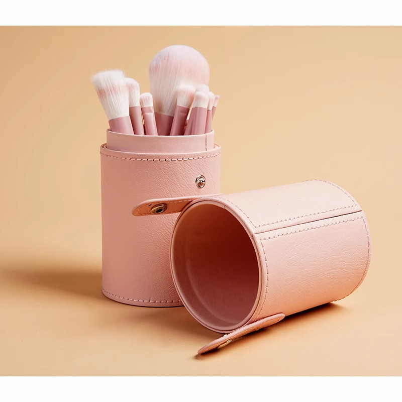 Nuevo Rosa cielo claro 12 pinceles de maquillaje traje suave chica polvo suelto cepillo herramientas de belleza maquillaje cepillo traje