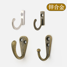 锌合金挂钩简约橱柜衣柜衣钩厨房浴室墙壁挂钩门后挂衣钩单钩