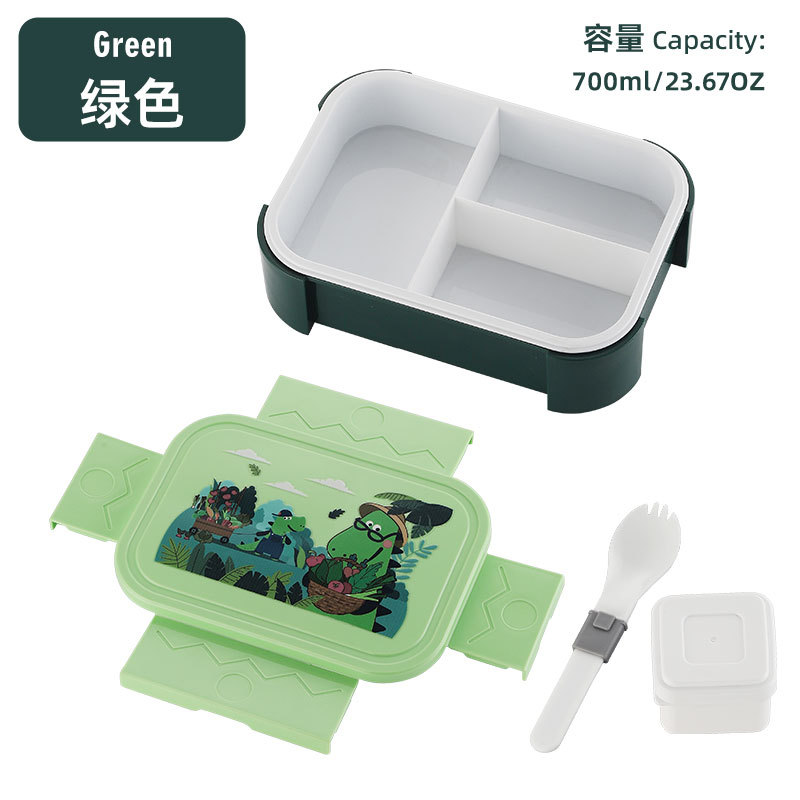 Amazon caja de almuerzo infantil transfronteriza caja de almuerzo de plástico de dibujos animados caja de almuerzo de microondas calentamiento caja de almuerzo de estudiantes