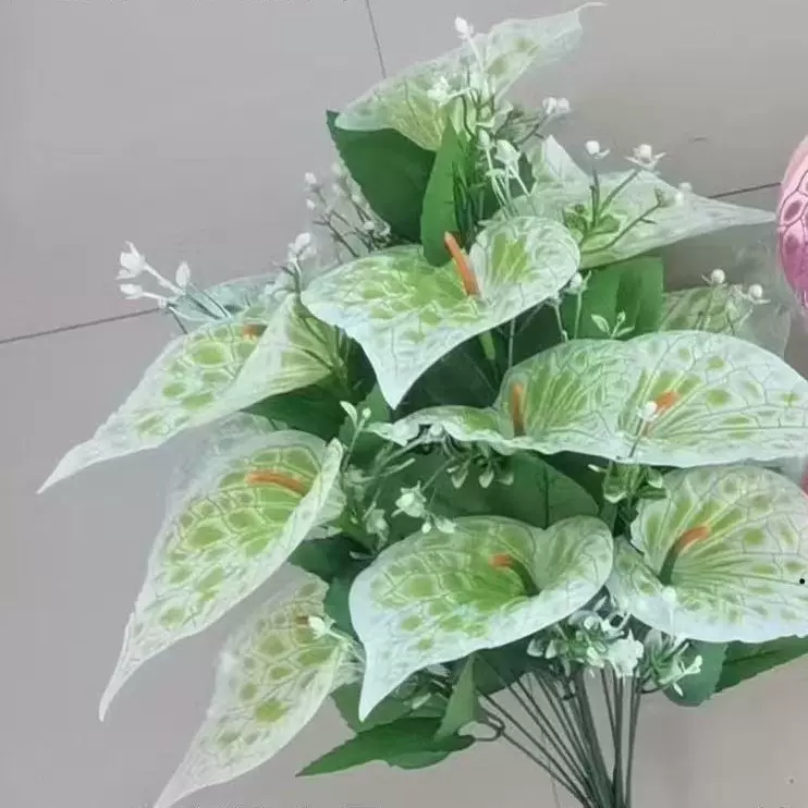 厂家直销仿真花批发定制把花塑料花束马蹄莲玫瑰花向日葵太阳花=