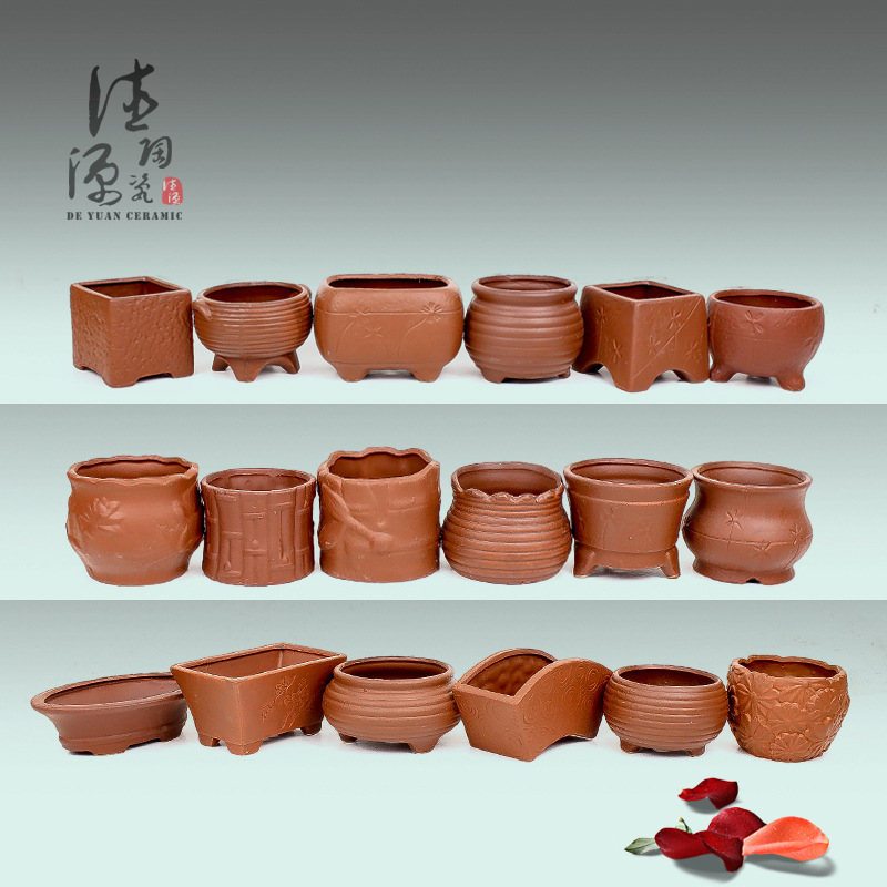 wholesale Manufactor Direct selling qd13 Yixing pots ceramics Cinnabar Flower pot Cinnabar Cartoon flower pots Gardening