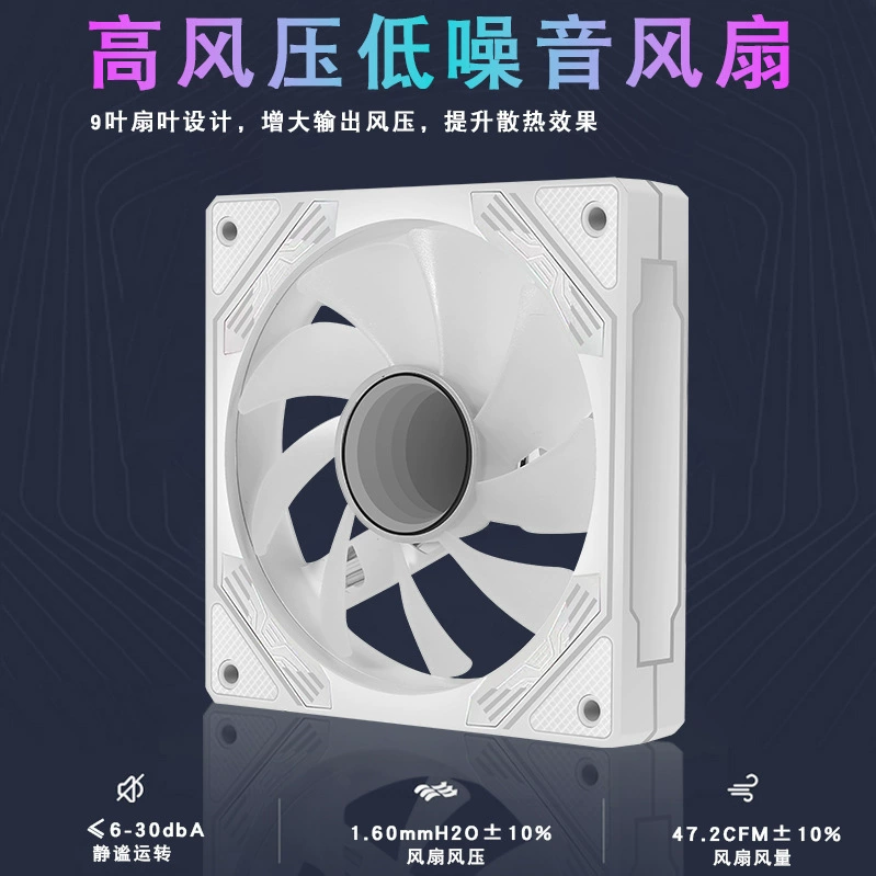 Набор из 4 коробок настольных 6Pin компьютерных RGB синхронизированных 12см охлаждающих вентиляторов, тихий 12025 корпусной вентилятор