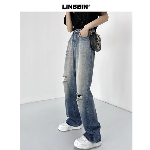 American Retro High Street Straight Leg Wide Leg Casual Pants 2024 New Style Fashion Trend Instagram Long Pants