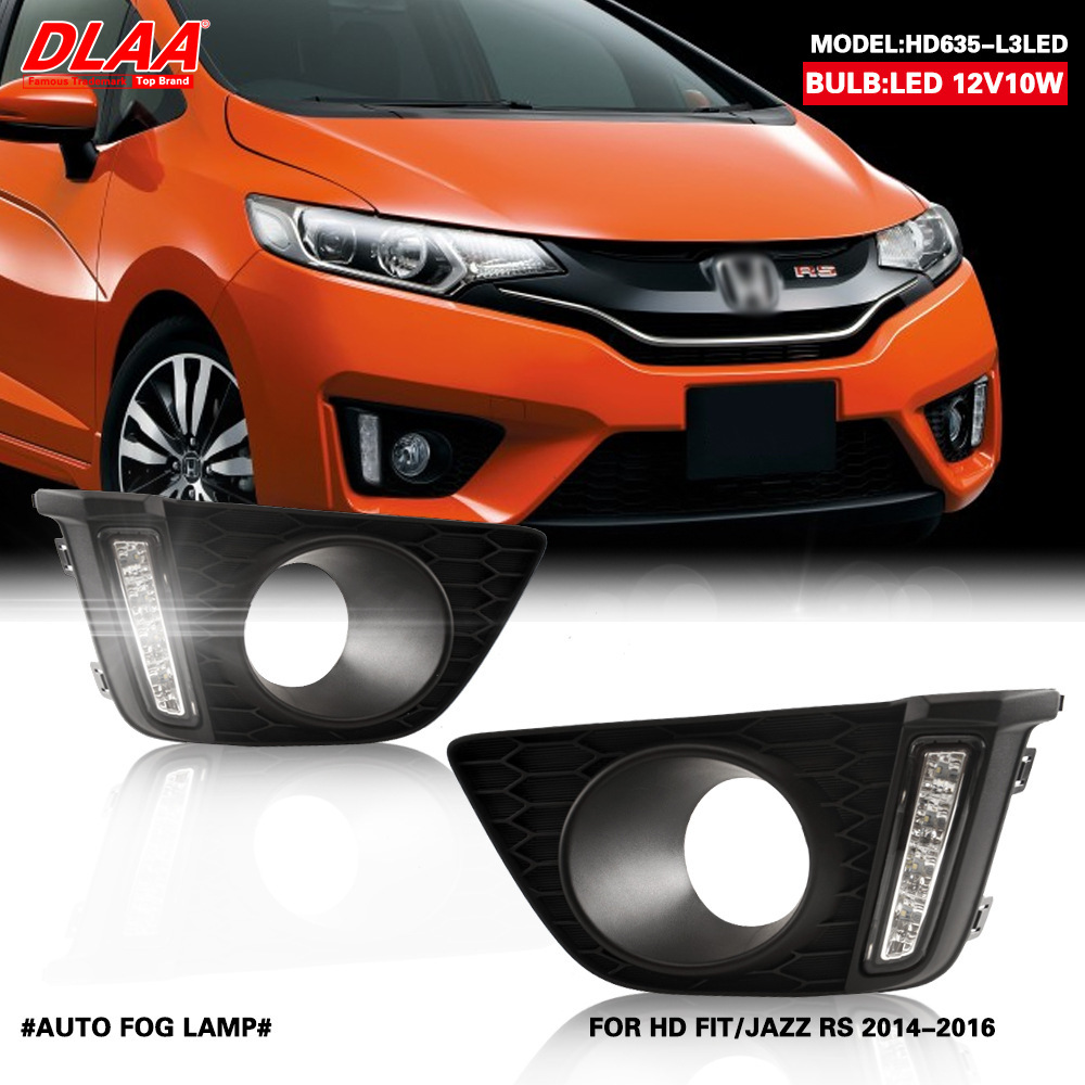 Aplicable a Honda 14 15 16 años Fit RS LED Niebla delantera GK5 Renovación de la luz diurna de la barra delantera