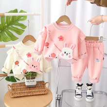 女宝宝春季卫衣套装2025新款休闲女童洋气春装卡通长袖两件套外贸