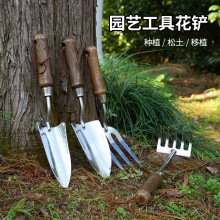园艺森林家用园艺铲不锈钢挖土种植换盆工具套装小铁锹小锄头