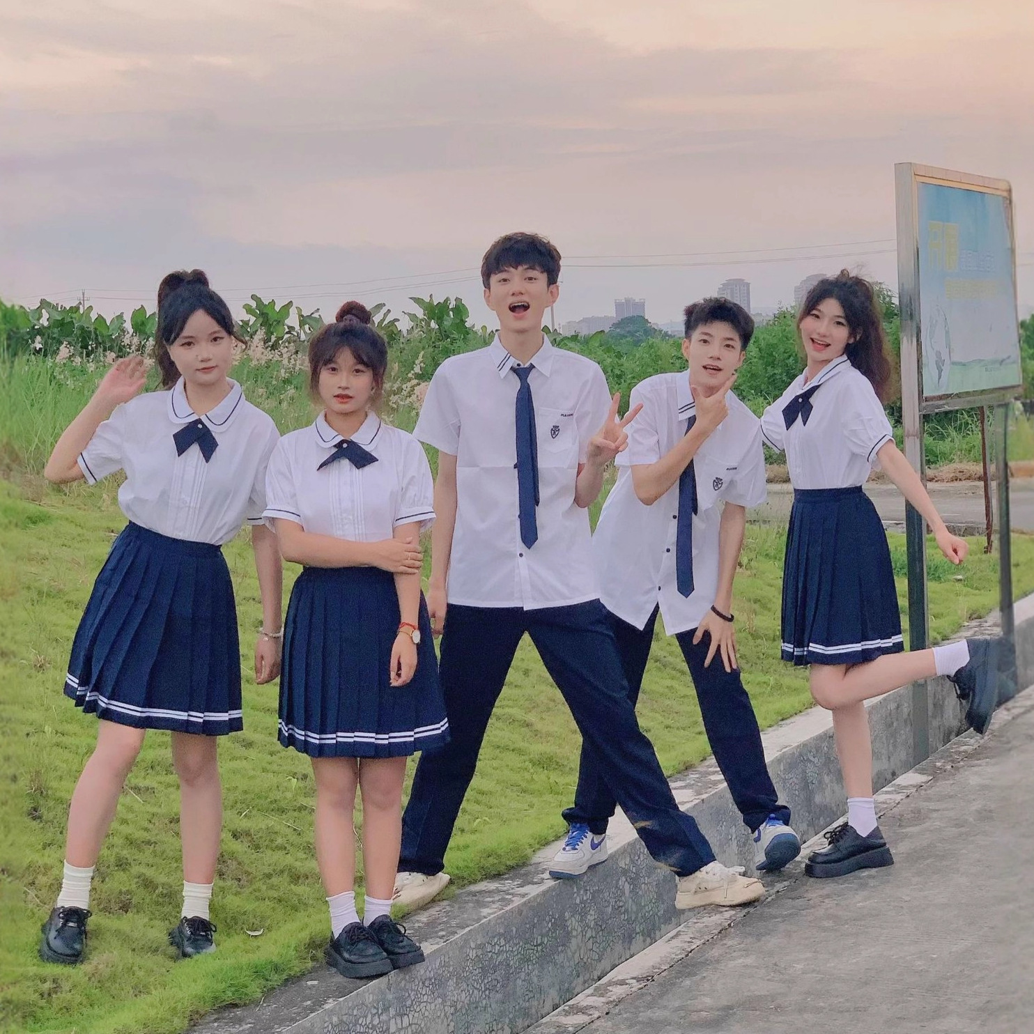 Class Uniform Graduation Season Suit Summer College Style Junior High School Student Sports Meeting Uniform Chorus Recitation Performance Uniform