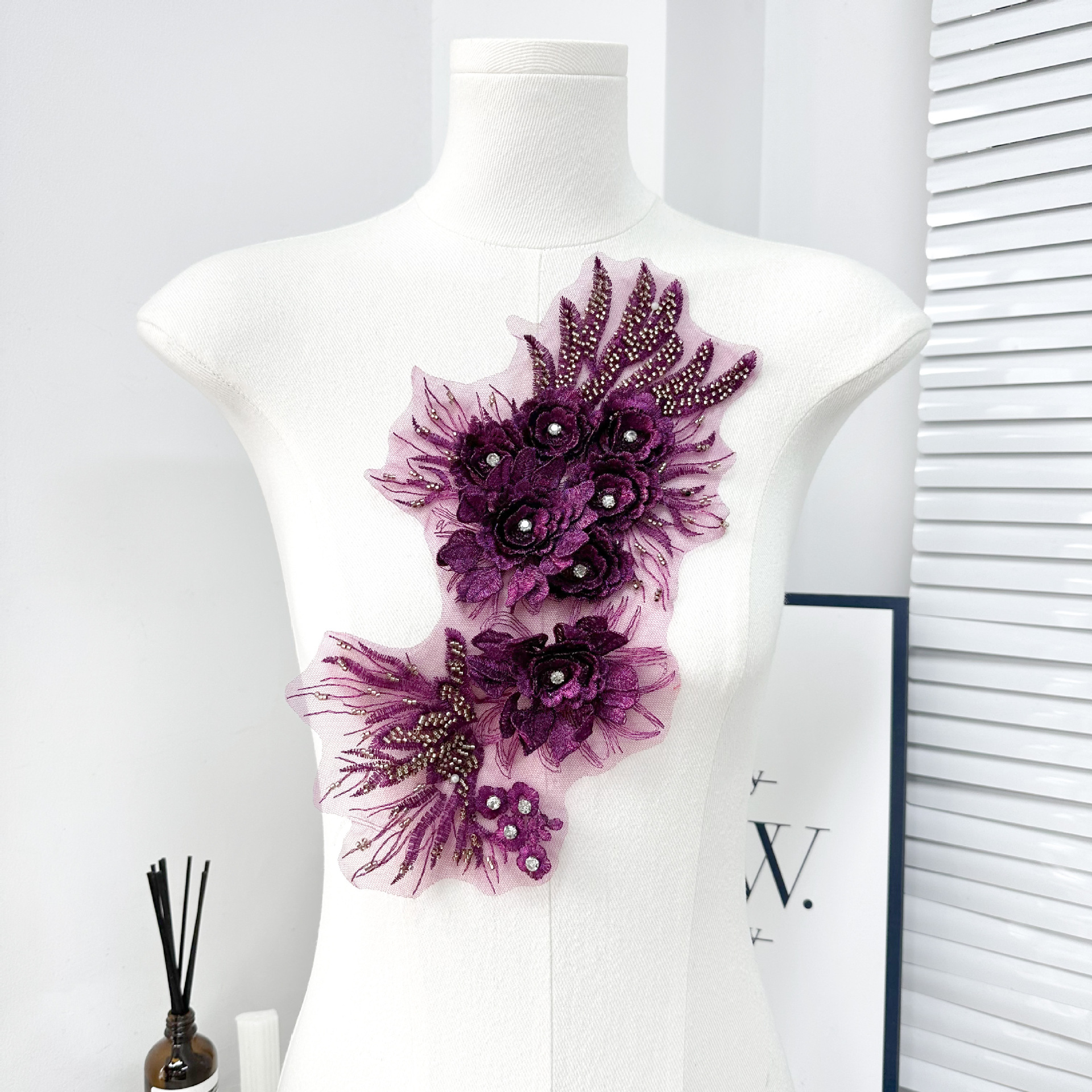 Nuevo bordado de malla, pegatinas de tela con cuentas, decoración de vestidos de novia, pegatinas de parche de flores, accesorios de ropa de bricolaje, ventas directas de fábrica image 4