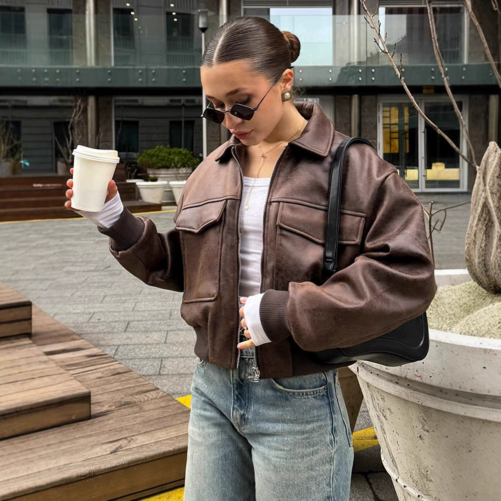 Майлард тренд модный пилот с отворотом куртка женская куртка трансграничный AliExpress внешняя торговля оптовая европейская и американская женская одежда