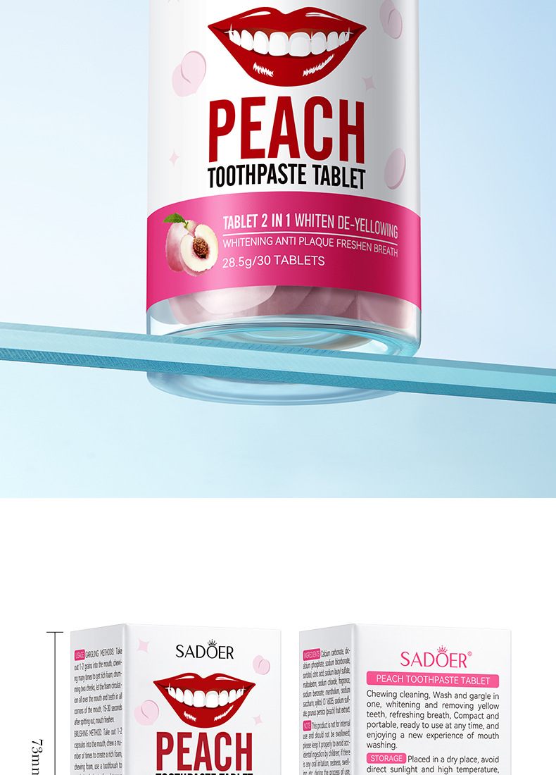 55g Weight Oral Care Products, Solid Toothpaste Personal Care Type Plastic Material Tooth stain removal Function Vocabulary Words/Name, Fruit, teeth Pattern Modern Style Style Oral Care Products Solid Toothpaste Tooth Stain Removal Vocabulary Words/Name Fruit Teeth Personal Care Bath & Shower 20