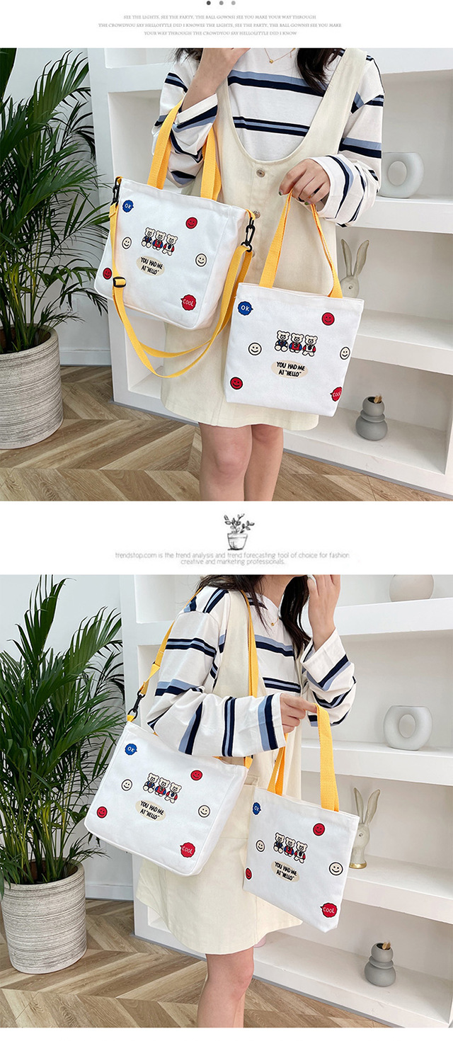 Small canvas bag, Japanese-style Instagram bag, student shoulder bag, Korean-style small, cute and artistic hand-held bag undefined