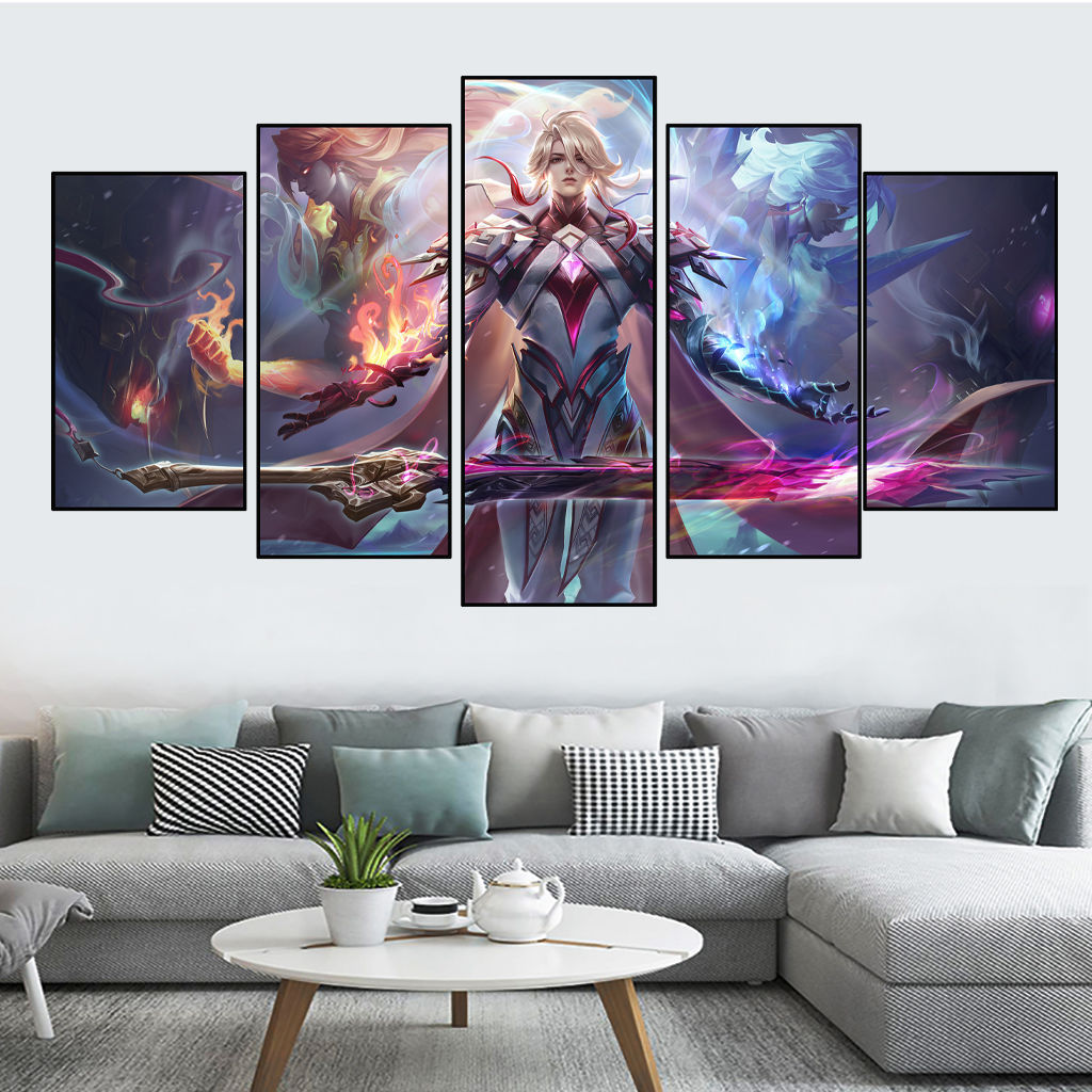 王者荣耀挂画手工电竞diy客厅卧室画框房间宿舍动漫晶瓷装饰画