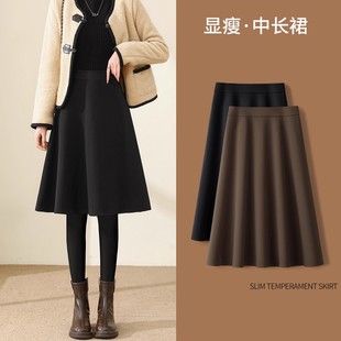 ��ɫ��ȹ����ȹŮ�ﶬ��2025�¿�������б���ȹ�Ӛ��|ë��a��ȹ