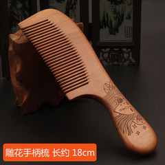 Wholesale Peach Wood Combs Household Curling Anti-static Hair Loss Sandalwood Cute Horn Combs Massage Long Hair Small Head Comb for Women