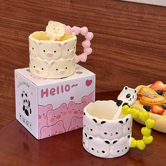 かわいいアニメ豚陶磁器マグカップ男女子高颜値カップオフィスコーヒーカップ誕生日プレゼント