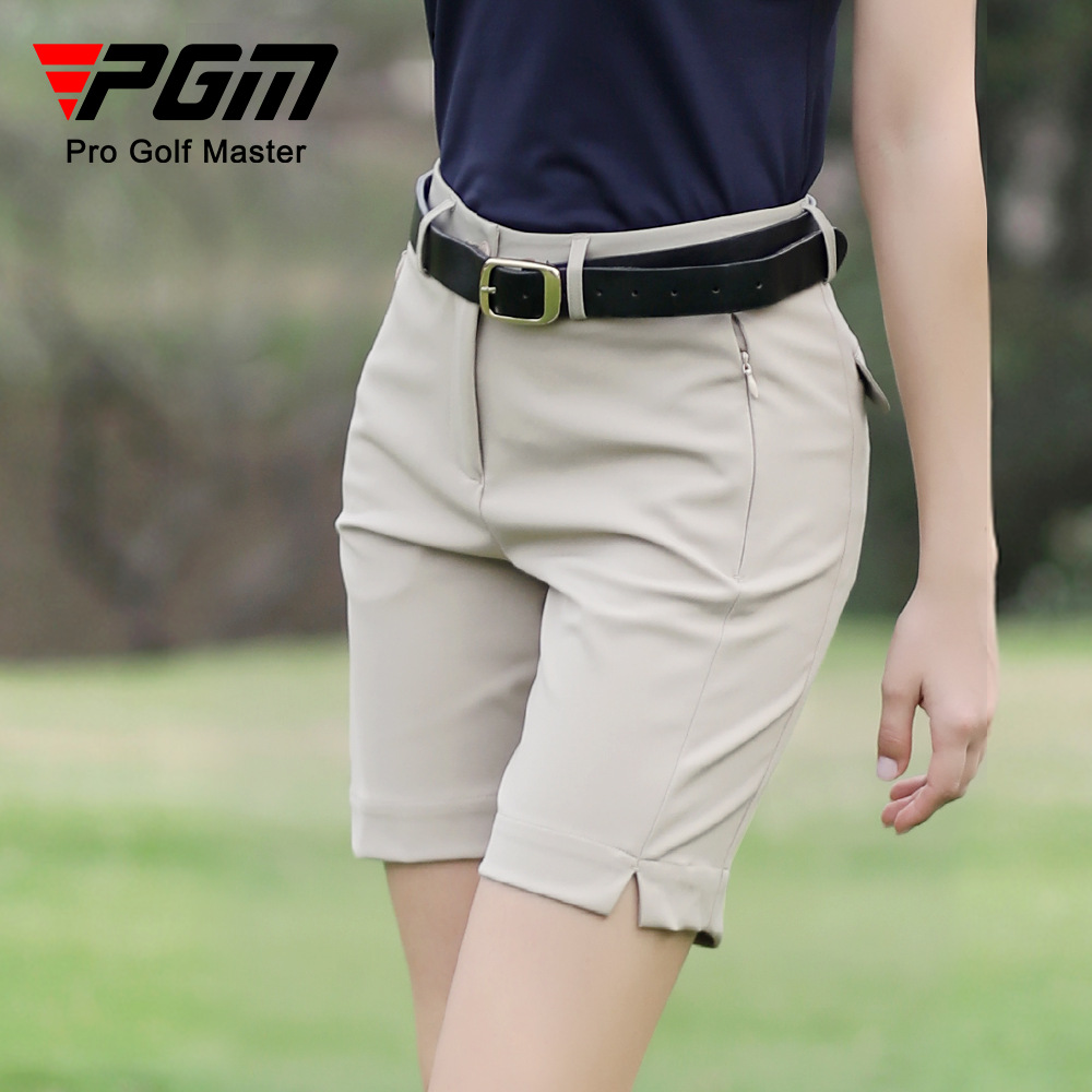 Quần short golf nữ PGM co giãn chống nước dài 5 tấc — KUZ129-màu xanh hải quân, KUZ129-màu trắng, KUZ129-Màu đen, KUZ129-Kaki