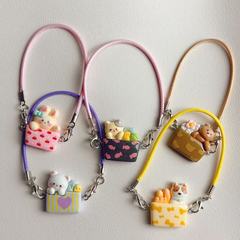 新しい樹脂ペットショルダーバッグ diy ぬいぐるみペンダント斜めミルクティーカップアクセサリー