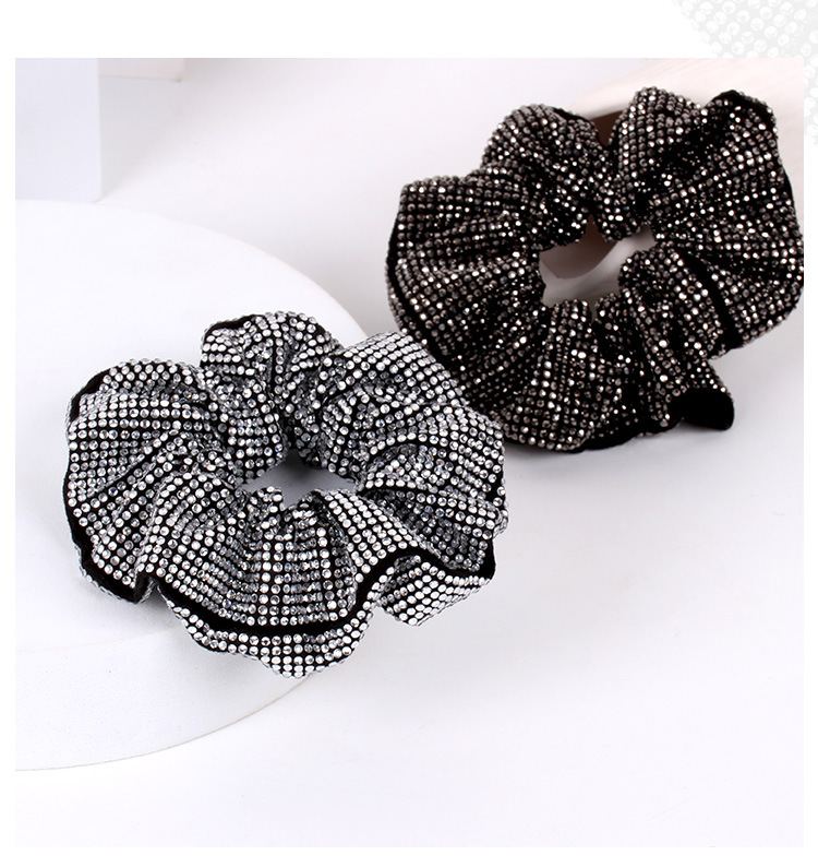 Waves Pattern Women'S Gender Retro Waves Rhinestone Sequins Hair Tie
