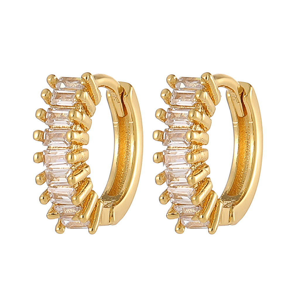 Estaciones independientes venta caliente de la nueva moda de las mujeres pendientes de cobre chapado en oro 18K ins geometría fría viento pendientes marea