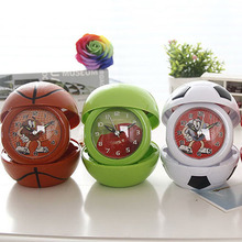 儿童闹钟新款篮球足球小摆件宿舍桌面学生可折叠闹钟礼物