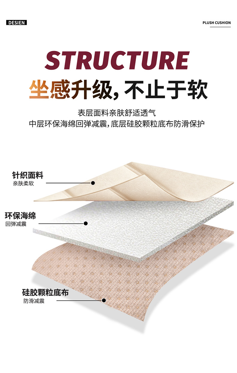 Breathable Fabric Seat Cushion for All Seasons, Suitable for Cars, Single-Seat Sedans, Office and Home Use