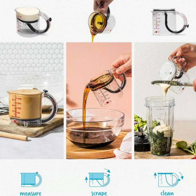跨境新品All-in-one adjustable measuring cup 一体式可调节量杯|undefined