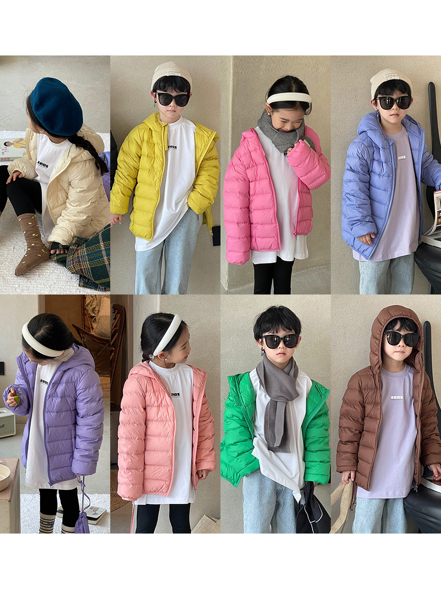 Chaqueta de plumón para niños ligero estilo coreano Otoño e Invierno chaqueta de plumón para niños 90 chaqueta de plumón de pato blanco en vivo al por mayor