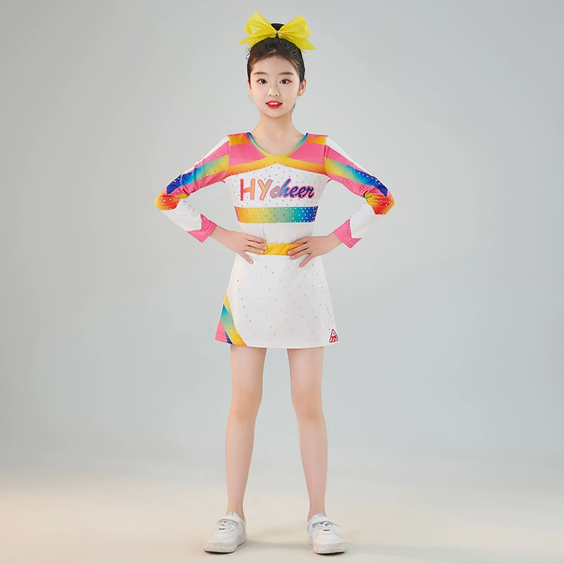 Детская профессиональная одежда для соревнований по черлидингу для учащихся начальной и средней школы, одежда для фитнеса, аэробики, соревнований по гимнастике