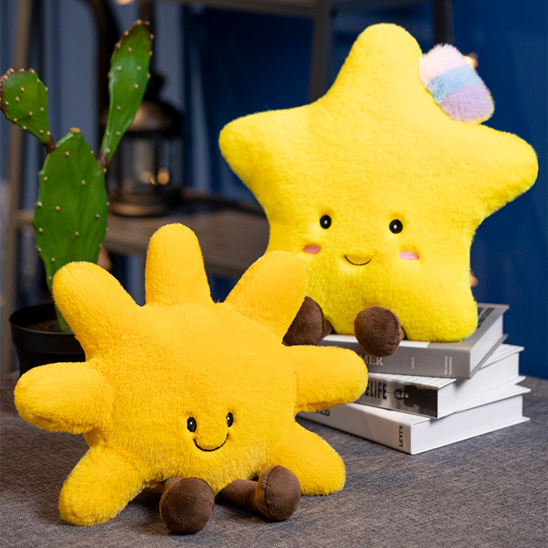 Amuseable transfronterizo pequeño sol almohada juguetes de peluche luna nube almohada muñeca muñeca