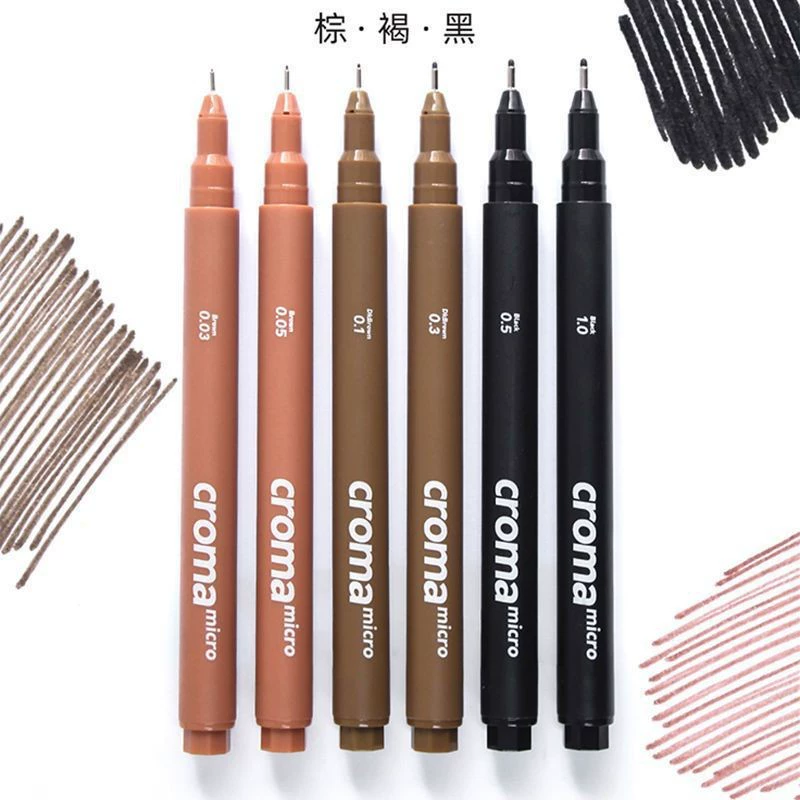 CROMA Gogh Brown Brown Kinle Pen Pen Painting Arts Student Hook Pen Sketch Design Drawing Line Description